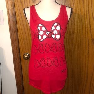 Mini mouse rhinestone bow  racer back tank
